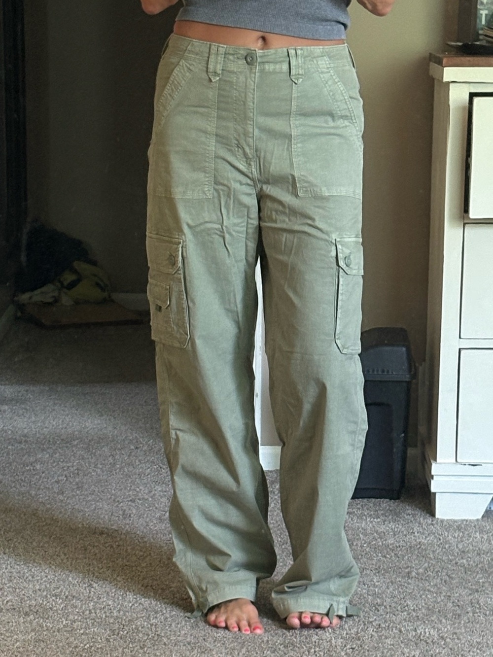 American Eagle Outfitters Olive Green Women's Cargo Pants 12 LONG